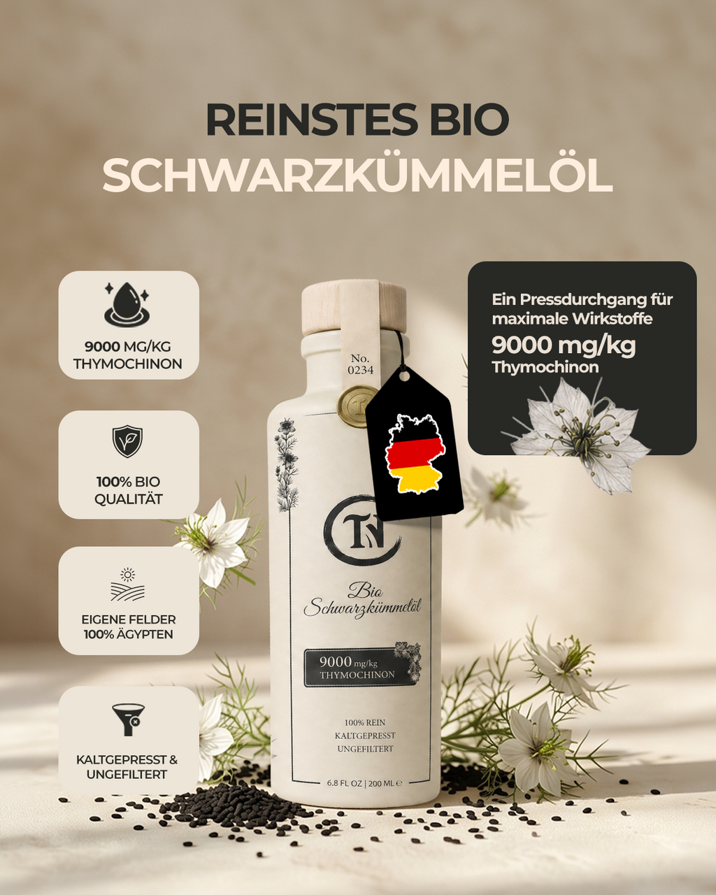 Reinstes Schwarzkümmelöl