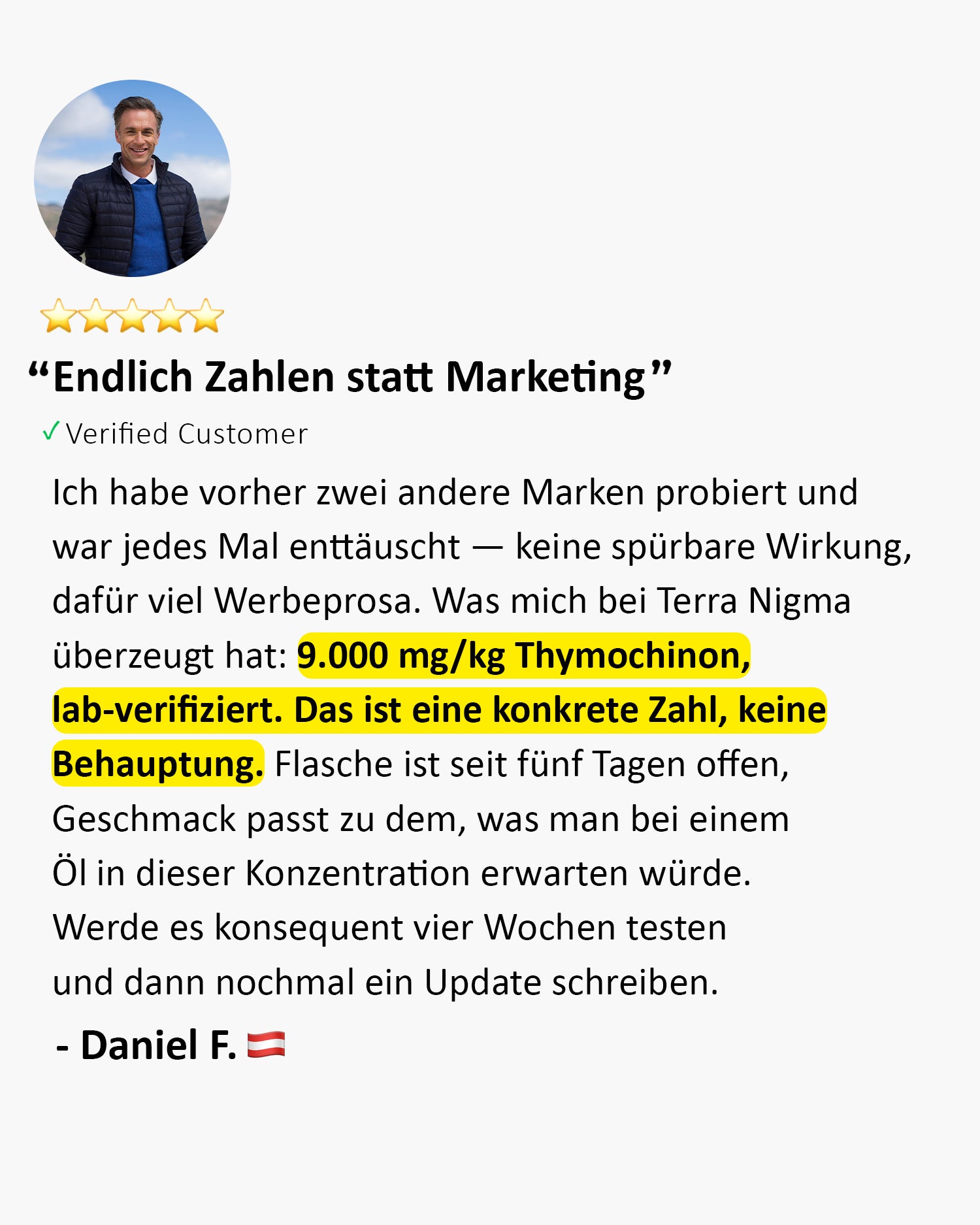 Customer testimonial
