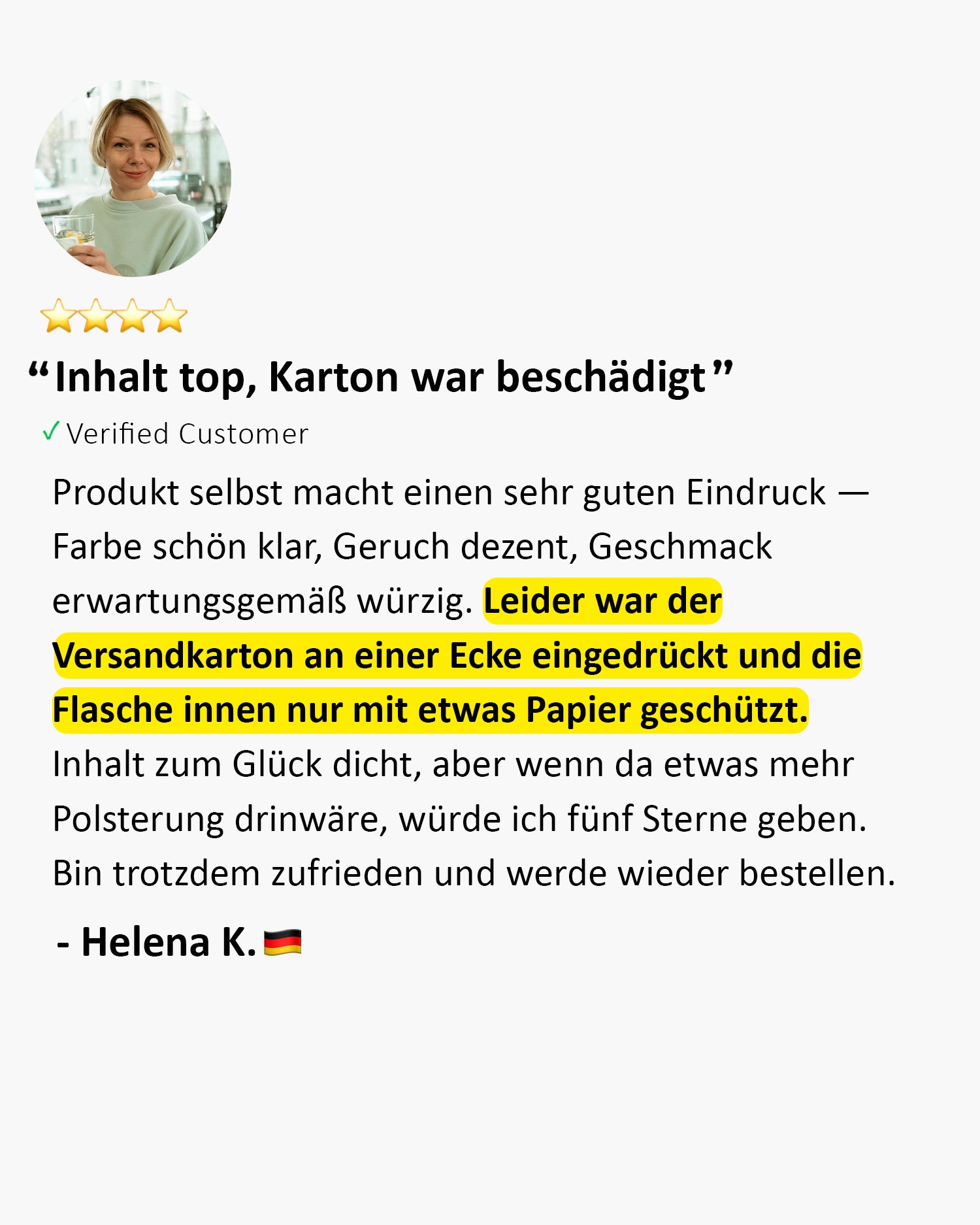 Customer testimonial