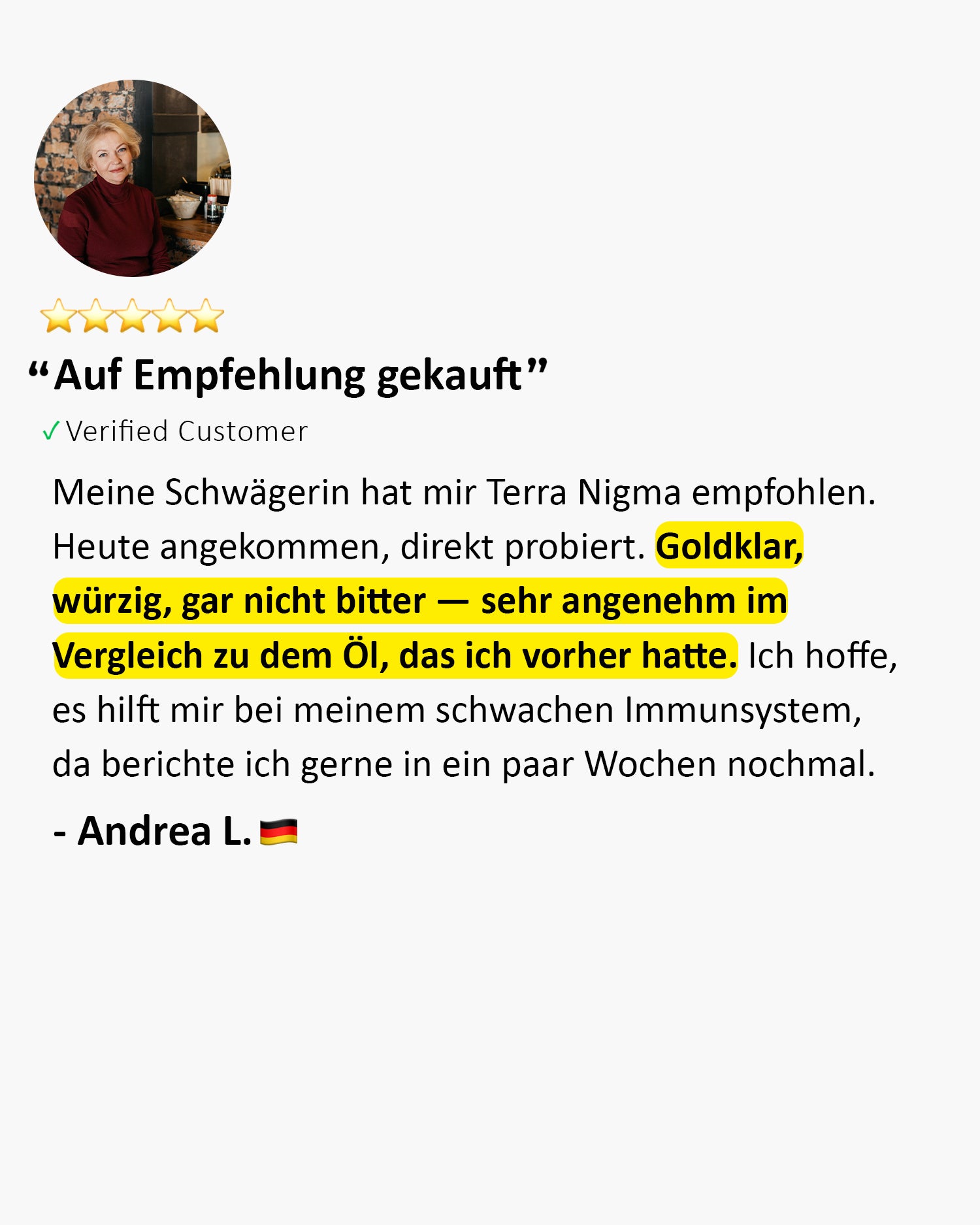 Customer testimonial